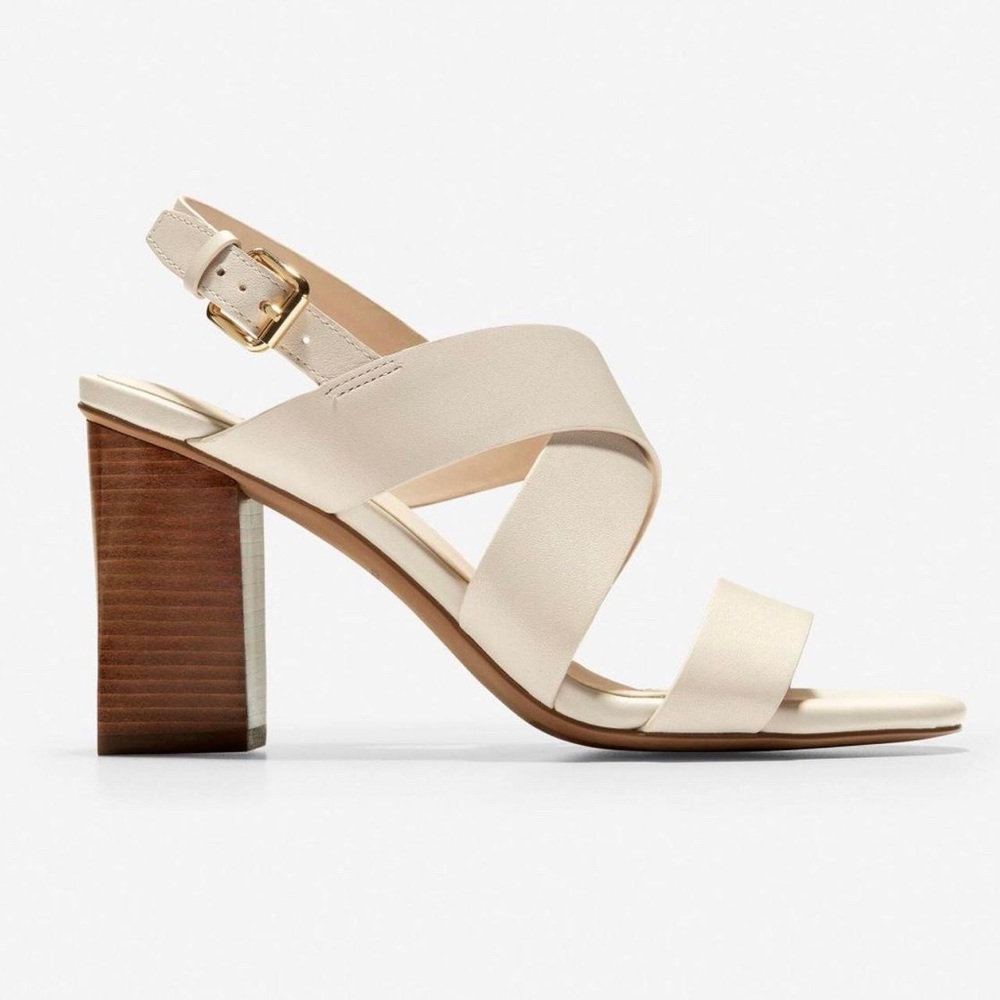 Franco Sarto Ivory / Tan Block Heels